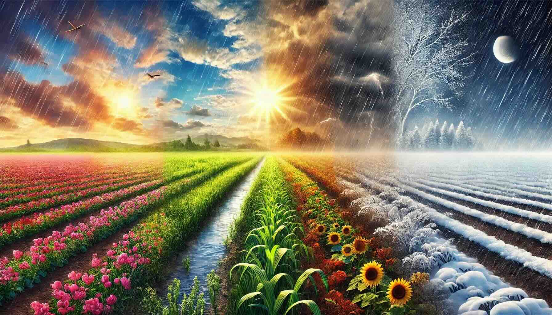 eltérő időjárás egy táblán